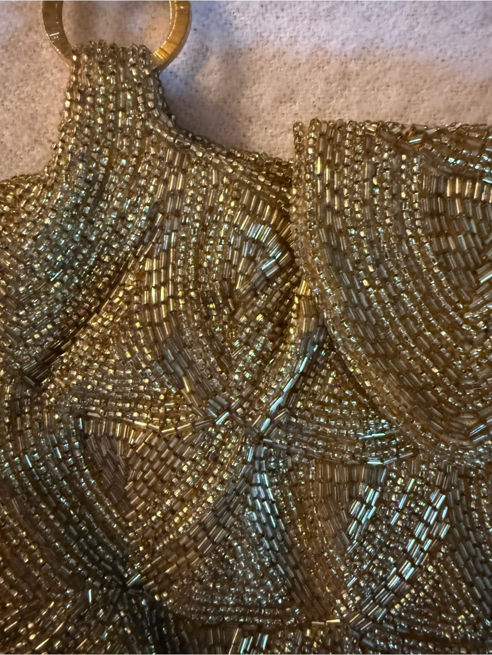 Walborg Gold Beaded Clutch with Chain Strap - Picture 7 of 13